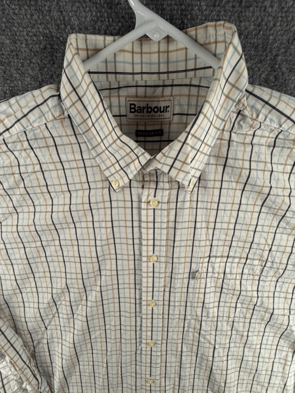 Barbour Long Sleeve Button Up Shirt Men Regular Fit XL/2XL Colorful Check Cotton